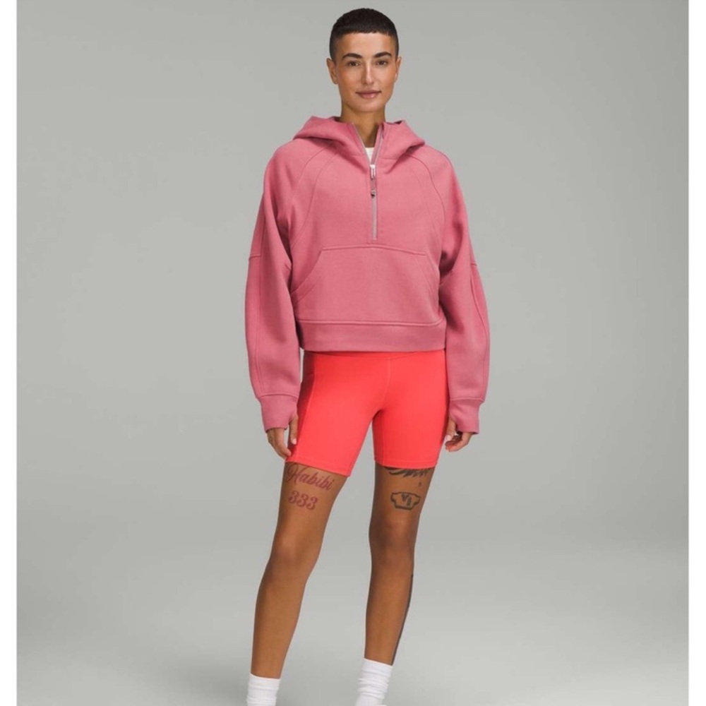 RARE! NWOT Lululemon Brier Rose Cropped Half Zip Scuba